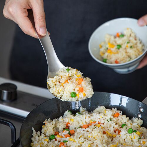 霜山304不锈钢饭匙分餐勺大号盛汤家用厨房分菜勺U沙拉勺加深汤勺