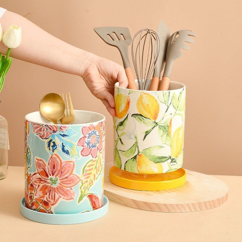 家用抗菌筷子筒厨j房陶瓷筷子笼收纳盒沥水架防霉刀叉化妆刷收纳,餐饮具,筷子盒,淘宝优惠券,粉丝福利购,淘宝优惠卷