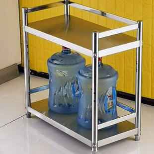 厨房多功能落地式 不锈钢置物架护栏款 多层收纳家用储物.层柜调料