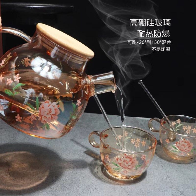 玻璃茶壶单壶耐高温茶水分u离泡茶器家用可明火透明烧水壶茶具套,餐饮具,玻璃杯,淘宝优惠券,粉丝福利购,淘宝优惠卷