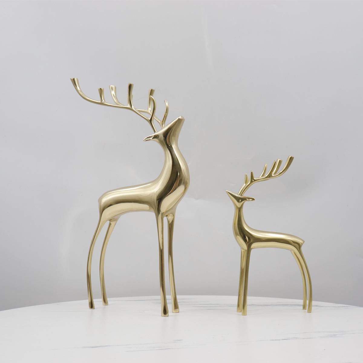 纯铜鹿礼品电视柜酒柜轻奢摆件创意新结婚礼物客厅家居装饰品
