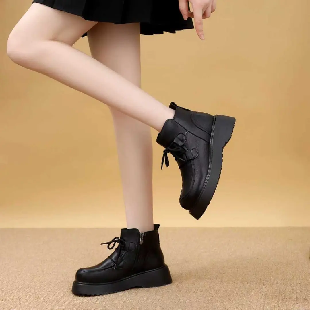 娜伊商贸女鞋爆款冬季新款女加绒防水防滑厚底马丁短靴,女鞋,马丁靴,淘宝优惠券,粉丝福利购,淘宝优惠卷