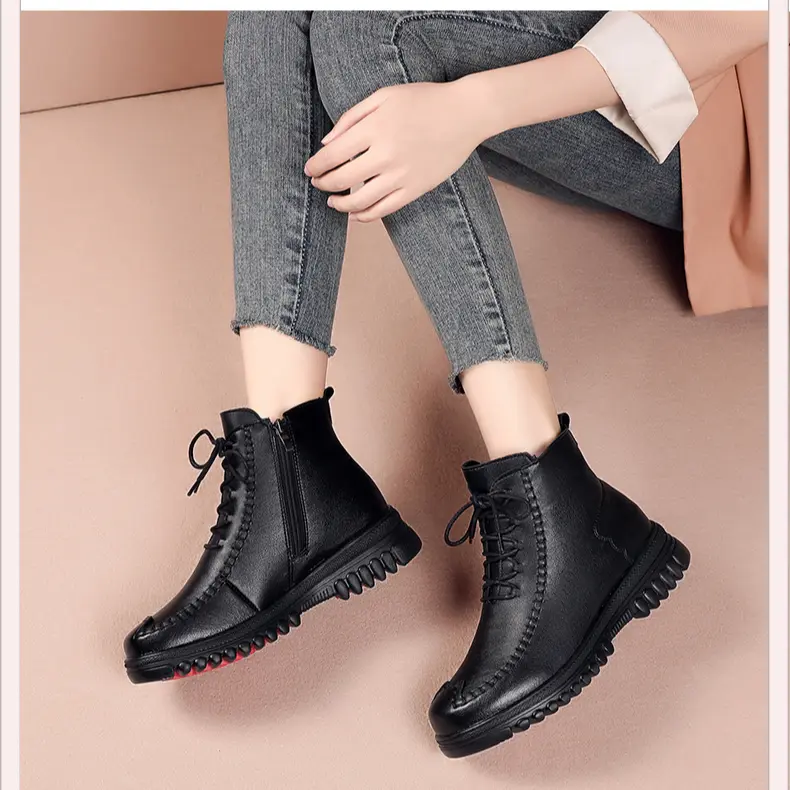 倾怡手工女鞋皮毛一体雪地靴加厚