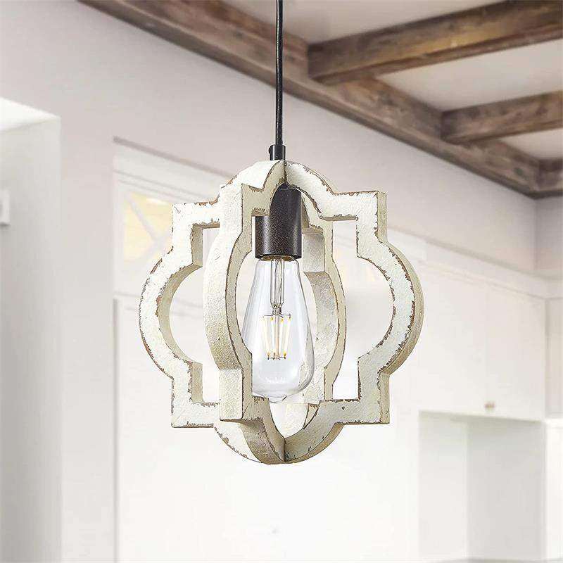 餐厅吊灯美式乡村复古农舍实木仿古跨境创意个性吧台书房卧室吊灯