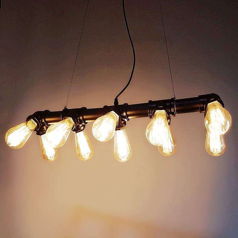 工业风简约铁艺水管吊灯个性仿古酒吧吧台咖啡水管灯美式乡村轻奢