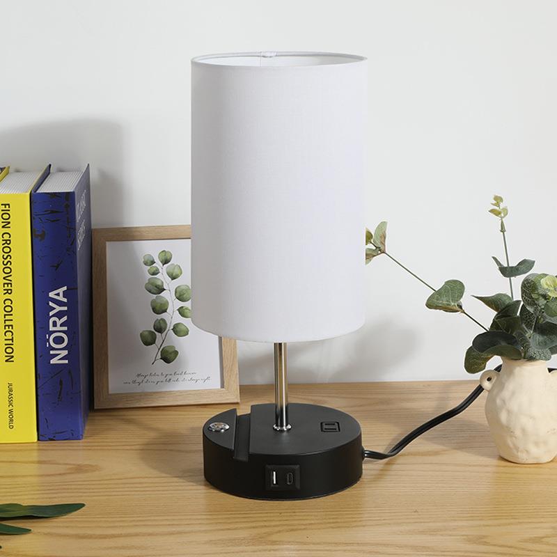 亚马逊爆款USBTypeA+C充电台灯卧室床头灯触摸调光led桌灯
