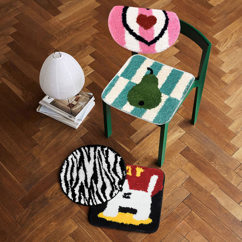 北欧风簇绒椅垫家用四季办公室防凉久坐屁股垫学生沙发垫爱心坐垫