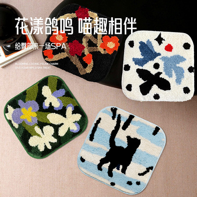 2025原创设计防滑簇绒椅垫居家摆设办公防凉久坐垫多功能植绒坐垫