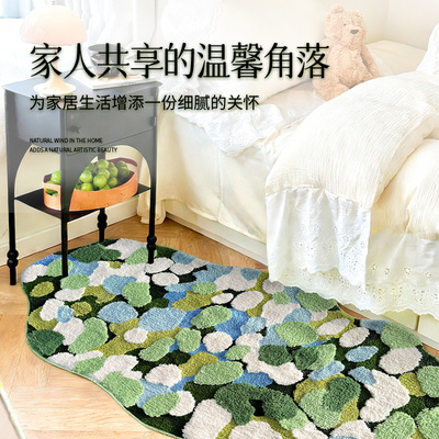 森林莫奈异形地毯卧室床边不规则客厅沙发改造装饰毯阳台飘窗地垫
