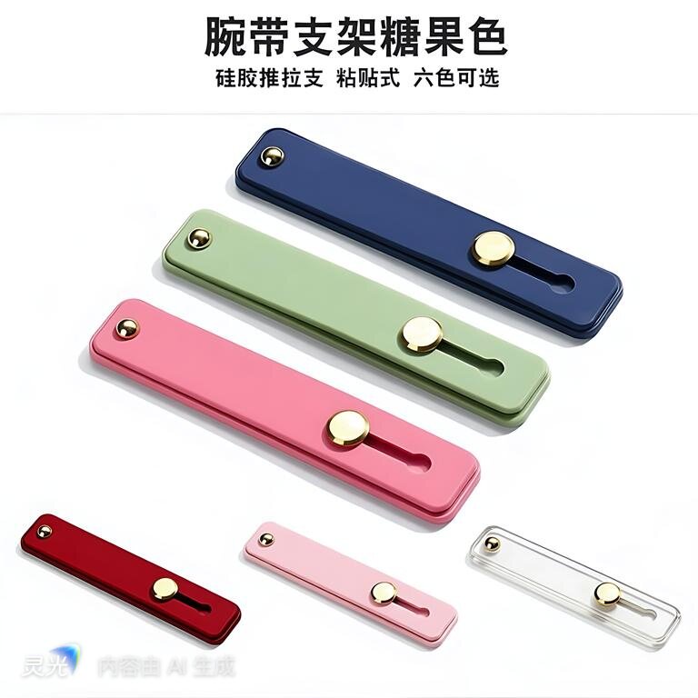 手机支架推拉式手机扣指环伸缩简约粘贴式多功能腕带支架防摔通用