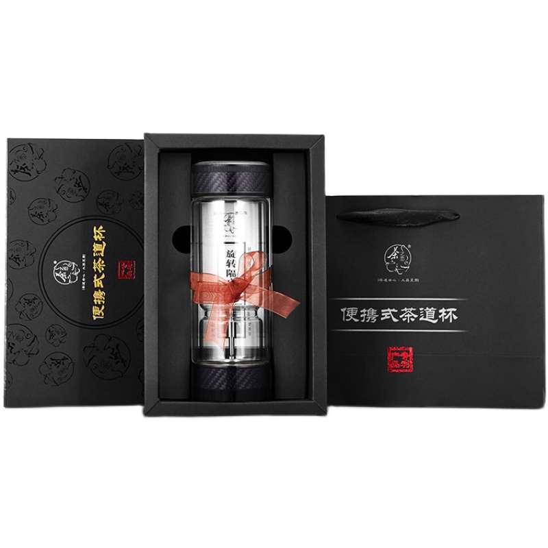 茶之恋至臻版茶水分离泡茶杯男女便携G车载杯子高档双层旋转玻璃