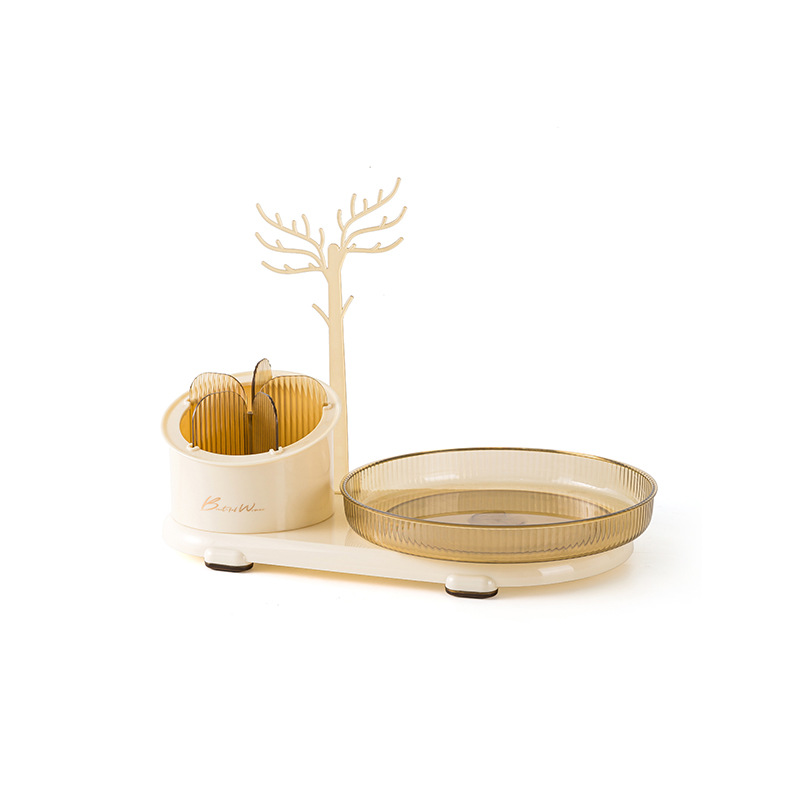 化妆品收纳盒首饰品收纳架化妆A刷眉笔口红收纳筒梳妆台旋转置物