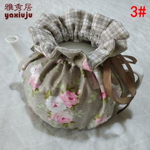 布艺保暖防尘罩 家用茶壶保温套 J布艺夹棉防烫手茶壶套