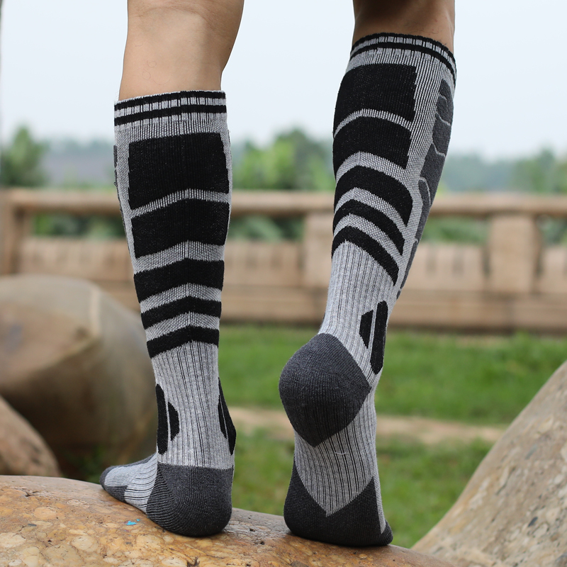 滑雪袜男士美利奴羊毛保暖t加厚毛巾底单双板高筒透气雪地户外长