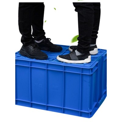 塑料周转箱加厚755箱中转箱带A盖货箱塑料周转筐储物箱水箱配件箱