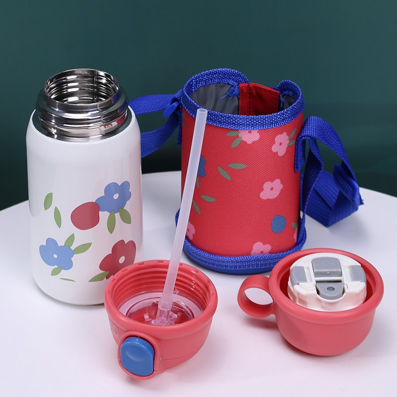 可爱儿童吸管保温杯男女小学生幼儿园宝宝便携外出水X杯子两用水