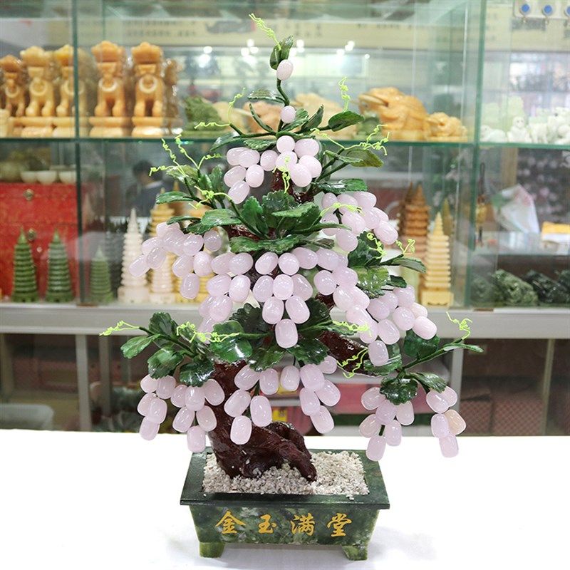 葡萄树盆景客g厅办公室玉石摆件酒柜电视柜家居装饰品工艺创意礼