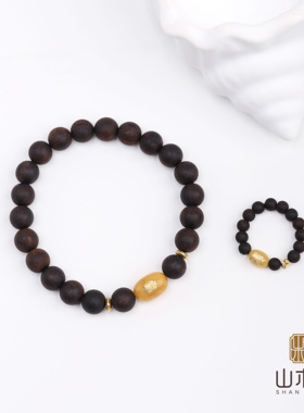 山木集降真香黄油麻丝扎基手串