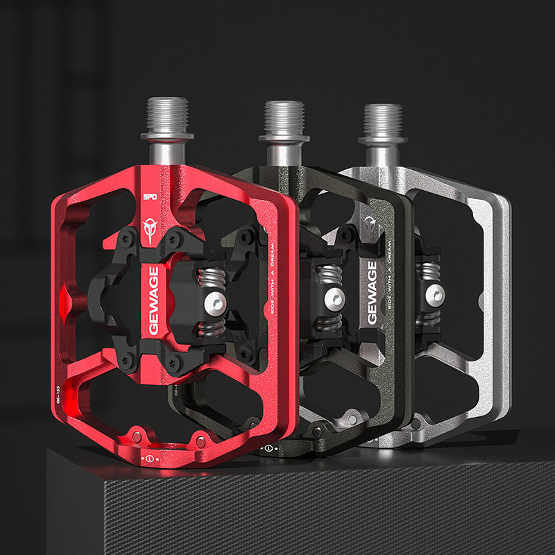 GEWAGE两用锁踏转平踏 山地自行车三培林锁脚踏板骑行加宽脚蹬