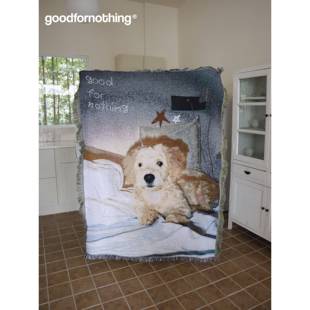 goodfornothing一无是处原创小狗中古风艺术挂毯盖毯针织沙发毯