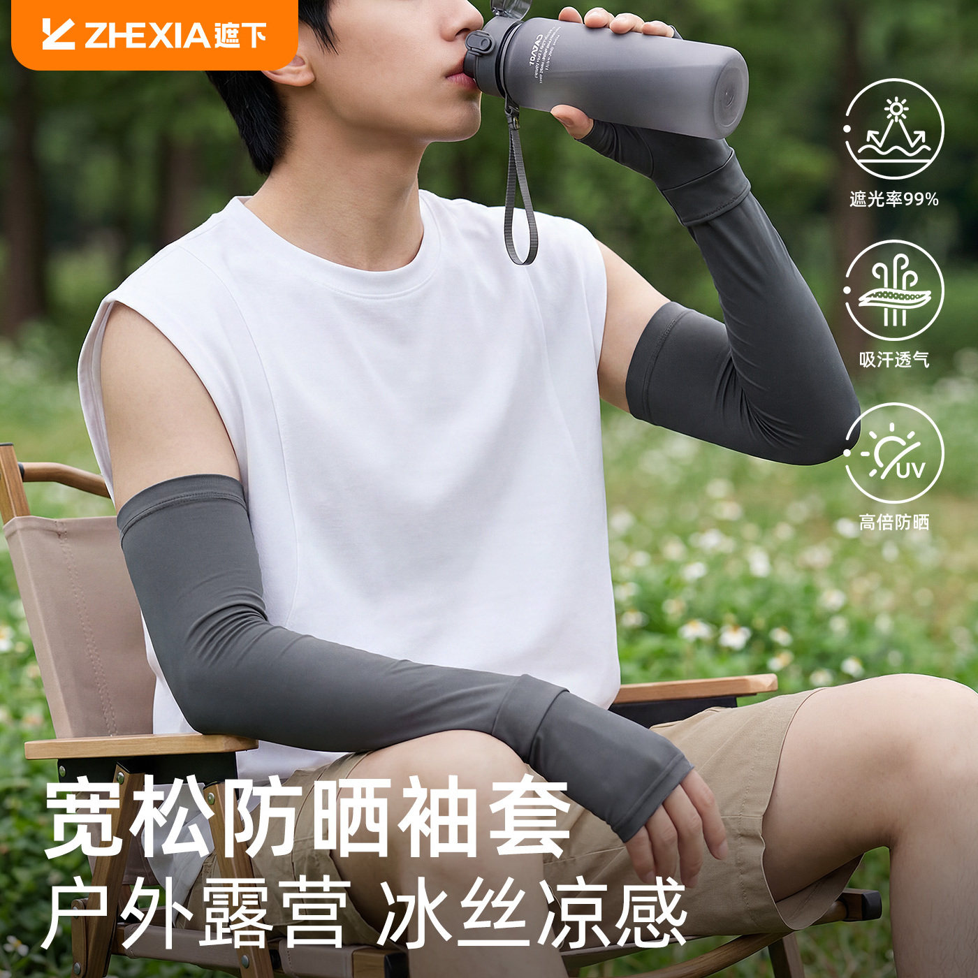 【户外露营防晒】男士防晒袖套图片
