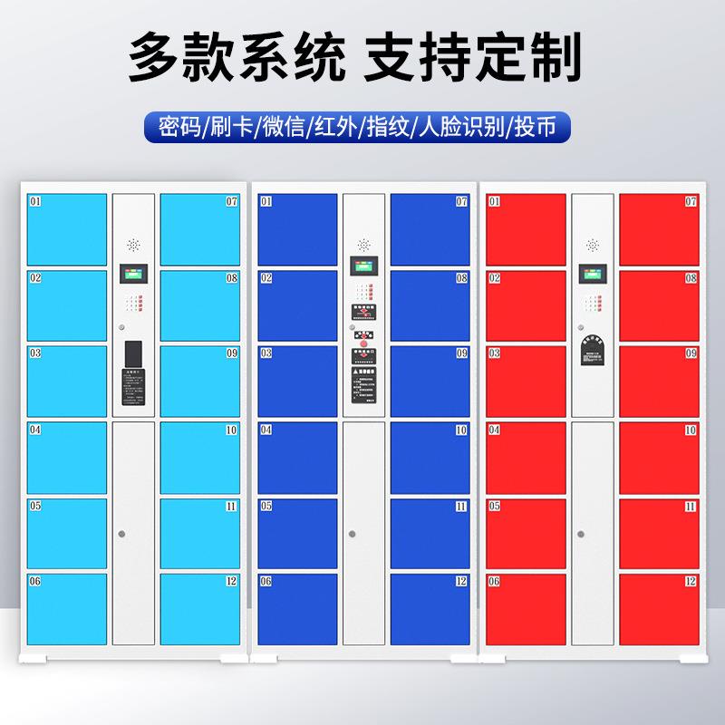 超市电子存包柜密码刷卡指纹红外条码人脸识别商场智能储物寄存柜