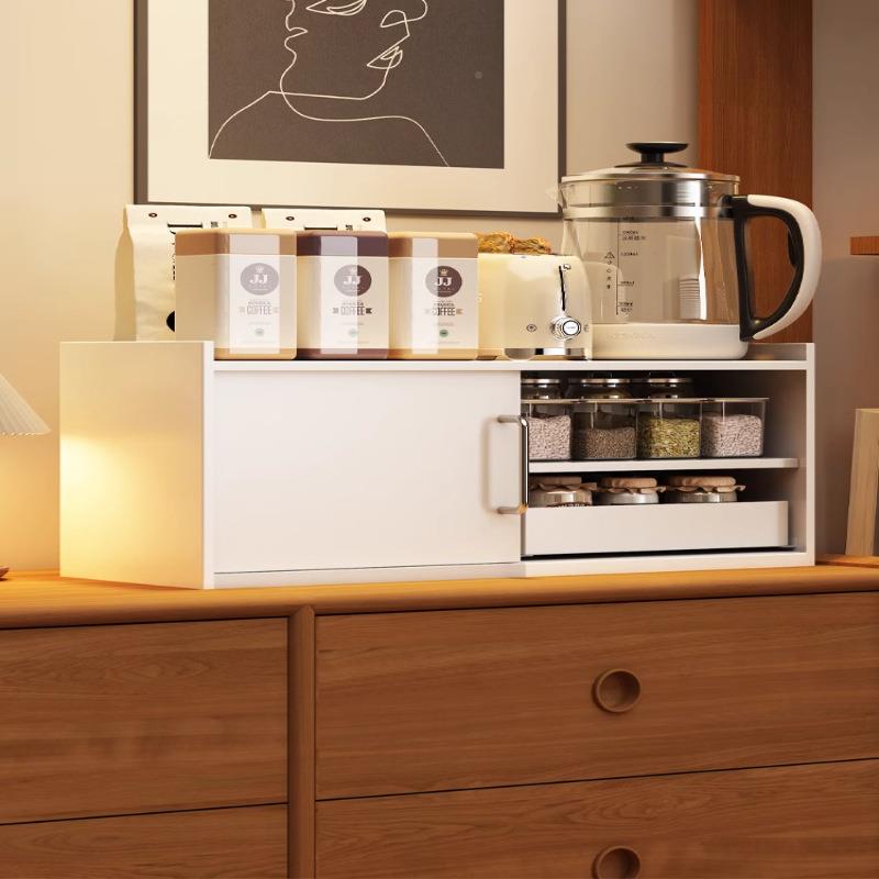 厨置物架架收纳架厨房用品双层调房架料置物调味瓶YSQ带门收纳架