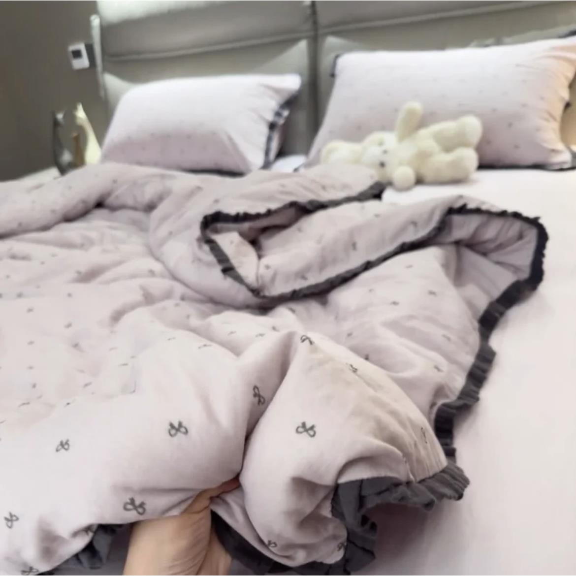 GZ6M韩式邹邹边纯棉FS8床层纱四双件套1.8m床床四季款单笠款床上