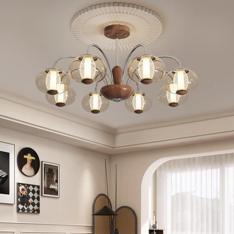 法式中厅古客吊灯avintge复古餐厅胡桃木色书房卧室设计397师房间