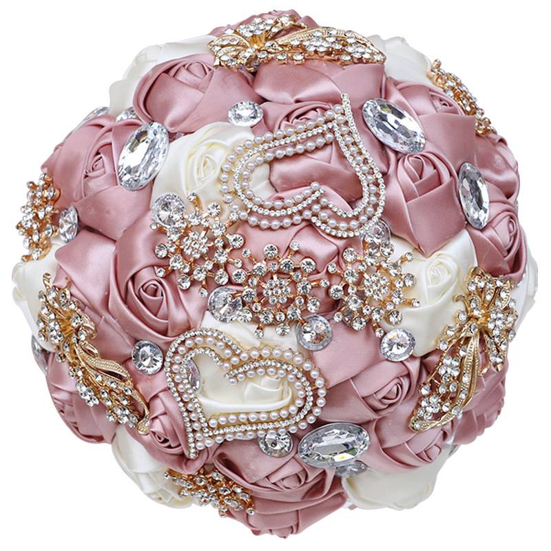 韩式新娘伴娘手捧花男士商务胸针姐妹手腕胸花三件套结婚道具T309