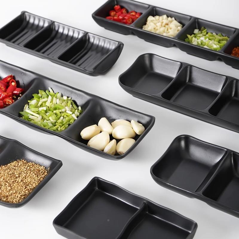 密胺餐具小味碟黑色调料NQM盘肉烤盘用蘸料碟商烧烤调味碟子子