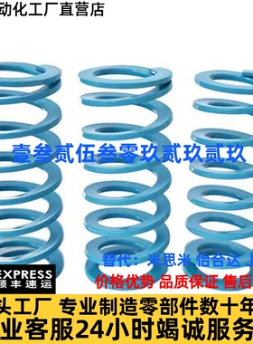浅蓝色模具矩形弹簧SWU10.5/12.5/14.5/17/21/26/31/37/43长度300