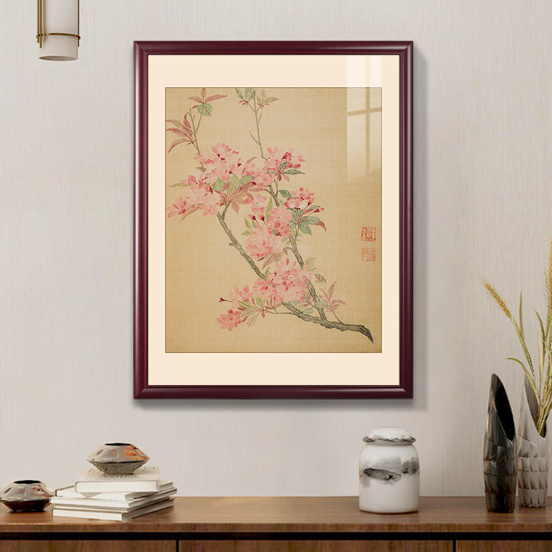 现货速发古典花卉新中式客厅装饰画复古风玄关柜餐厅茶室挂画卧室图片