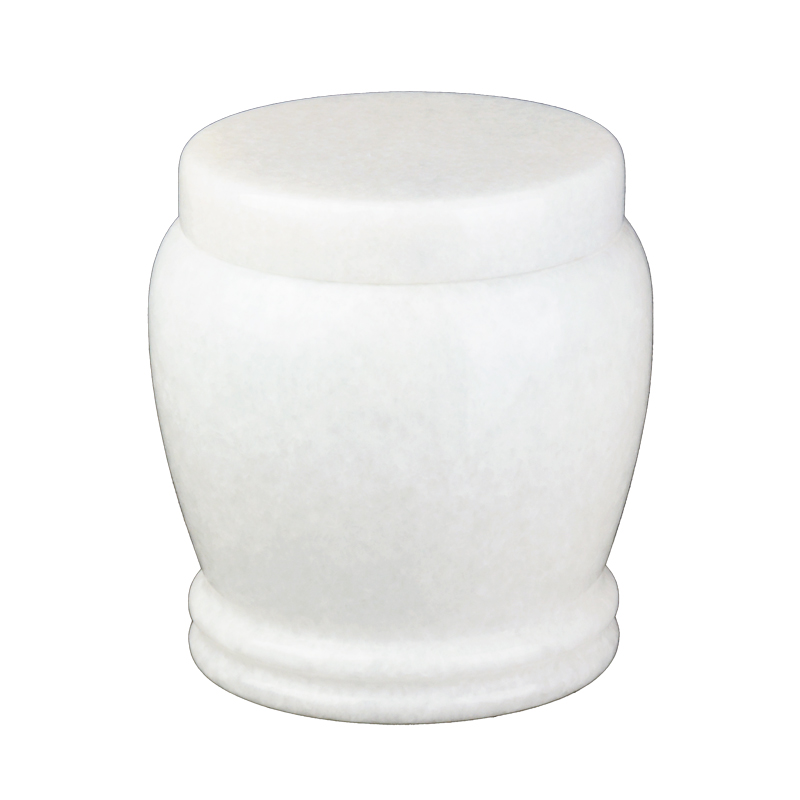 现货速发素面款汉白玉坛罐盅桶玉石大号小号港式罐带内盖