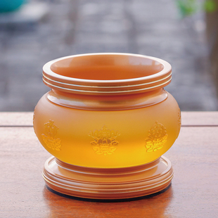 快速发货黄铜琉璃阳刻八吉祥香炉供奉G家用神台摆件用品供佛插香