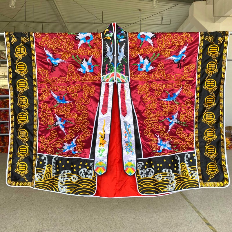 现货速发山金丝鹤高功法衣枣红色仙鹤降衣百鹤衣道士服道袍男通用