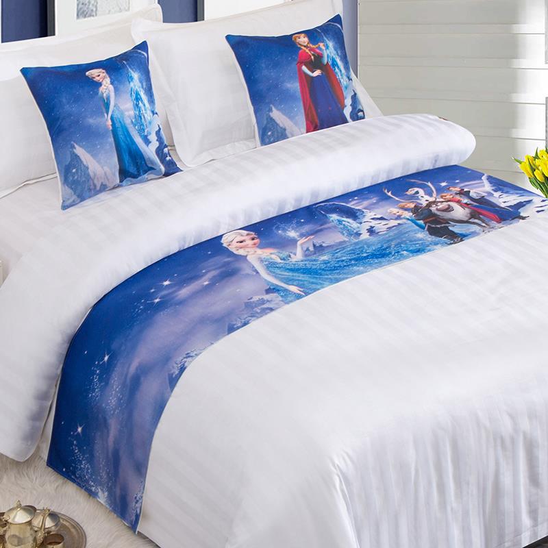 碧谊卡通 爱莎 酒店床尾巾床旗床尾垫床盖床尾装饰条亲子房搭巾