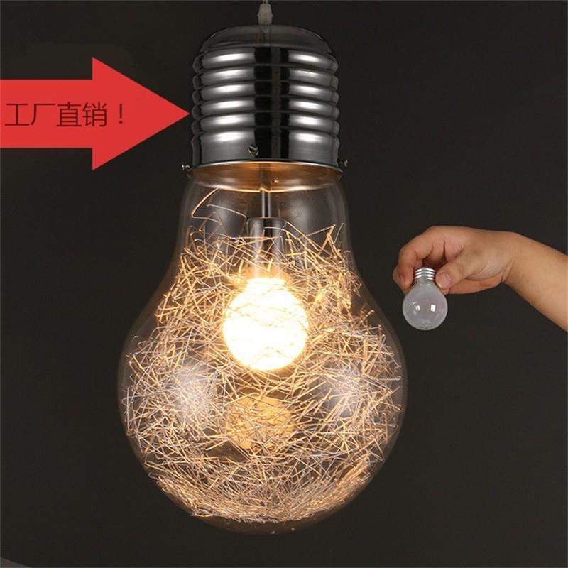 北欧个性大灯泡吊灯现代简约创意餐厅吧台灯卧室酒吧阳台玻璃灯具