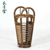 长青堂入户藤编雨伞架家用收纳层架收纳桶门口伞桶放伞藤架子置物