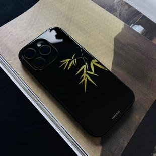 竹漆 言西原创国风新中式玻璃iphone15Promax软适用于苹果手机壳磁吸小众14禅意高级感17promax古风16plus黑