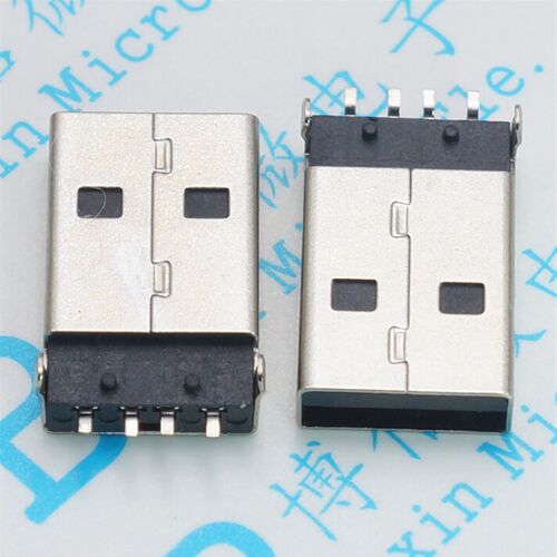 USB 黑胶贴片 A公 贴片黑胶 表贴式 A公头 贴片脚 SMT贴片USB 4P