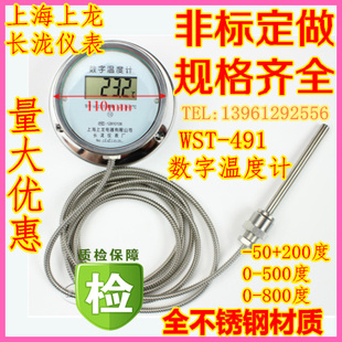 双金属数显温度计 WST/DTM491数字高精度耐腐蚀防水带探头工业表