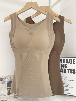 古妃秋冬美体塑型保暖背心带胸垫文胸收腹修身塑身衣无痕上衣