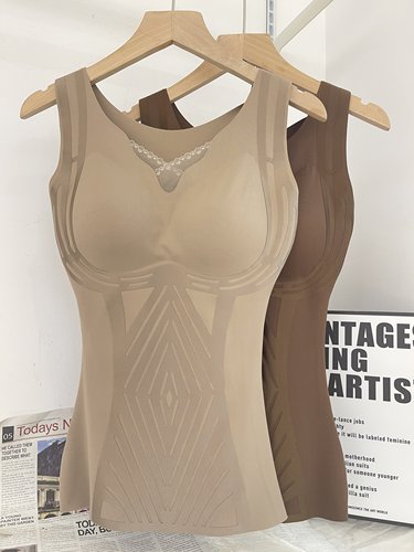 古妃秋冬美体塑型保暖背心带胸垫文胸收腹修身塑身衣无痕上衣