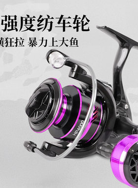 宝熊官网路亚远抛纺车轮全金属渔轮鱼轮仿车轮路亚渔轮海竿纺车轮