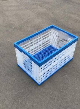 加叠厚0塑料折叠筐60-30透明色网眼PVX式水果中转框透4明PP料折筐