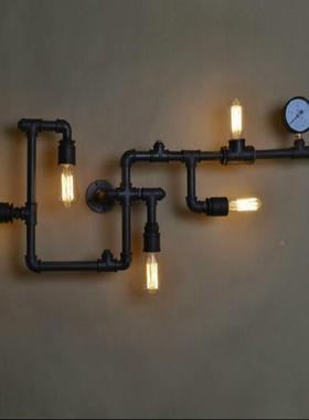 复古壁创灯工业风美式loft意餐厅酒吧过W8003道个性艺墙水管装饰