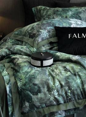 美式高端长棉四件套2法尔曼025单新花款四季通用纯棉全棉印床被绒