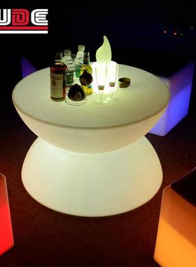 LED发光光圆吧台厂家发圆茶几双层桌子创意家KD-F854T酒吧夜店具
