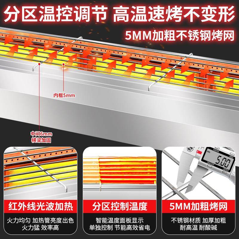 款升级烧烤炉22545755商用无烟两光波加热烤炉烤羊肉侧串烤生新蚝